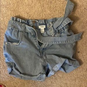 Forever 21 denim tie shorts size small